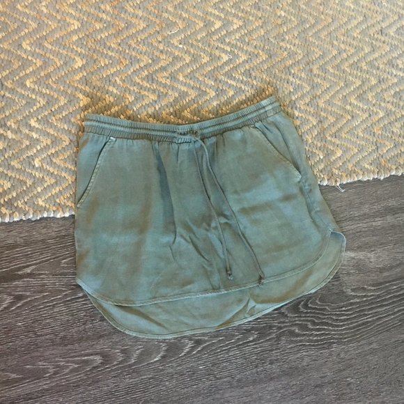 Anthropologie Cloth & Stone | Green Boardwalk Tencel Skirt (L) - Picture 4 of 6
